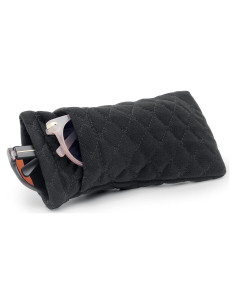 Estuche para Gafas Negro Doble Cristal con Paño de Limpieza