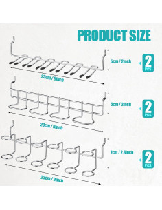 Organizador de Soportes para Destornilladores Coume 6 Pcs Acero Inoxidable 2