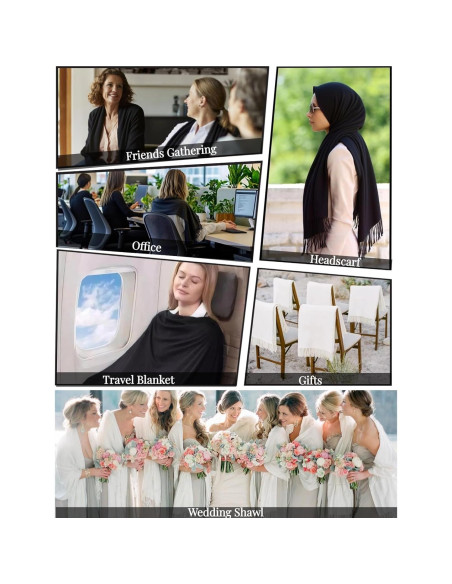 Chal Envueltos Grueso OHAYOMI Cachemira Suave 198x71cm