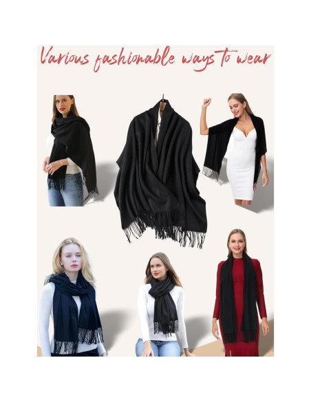 Chal Envueltos Grueso OHAYOMI Cachemira Suave 198x71cm