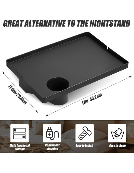 Estante de Cama LYLHZRMDGC Negro 43.2x29.5cm para Literas