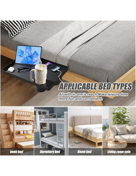 Estante de Cama LYLHZRMDGC Negro 43.2x29.5cm para Literas