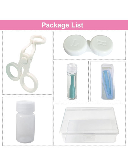 Kit de Aplicador de Lentes de Contacto Blanco - Accesorios Completos