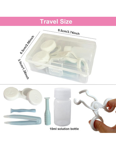 Kit de Aplicador de Lentes de Contacto Blanco - Accesorios Completos