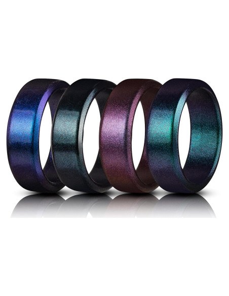 Anillo de Boda de Silicona para Hombres - Talla 12 - Colorido