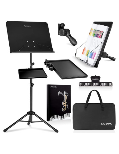 Soporte de Partituras CAHAYA Doble Uso con Bandeja y Bolsa