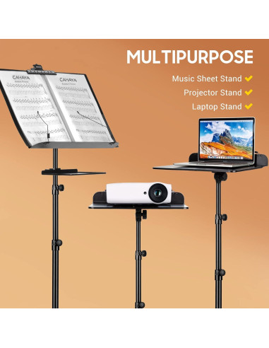 Soporte de Partituras CAHAYA Doble Uso con Bandeja y Bolsa