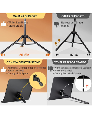 Soporte de Partituras CAHAYA Doble Uso con Bandeja y Bolsa
