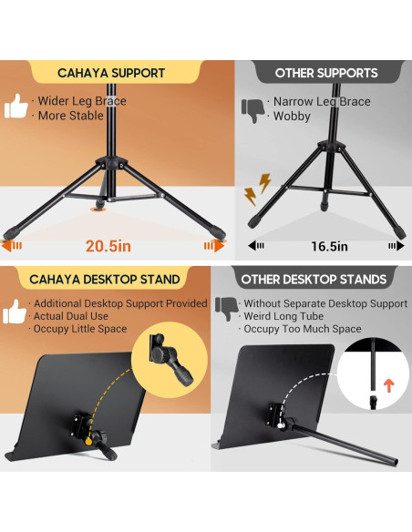 Soporte de Partituras CAHAYA Doble Uso con Bandeja y Bolsa
