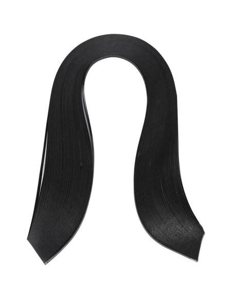 600 Tiras de Papel Quilling 3mm Walfront - Negro 390mm