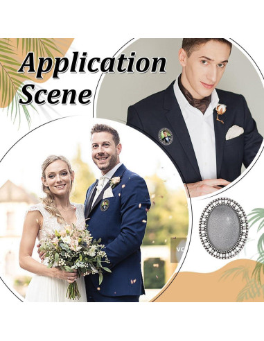 20 Pines de Solapa Cabochon Bezel Plateado 25x18mm DIY