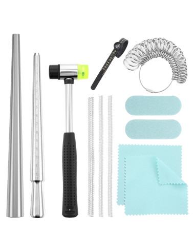 Kit de Reparación de Anillos JOUTYFOR 12 Piezas con Mandril y Martillo