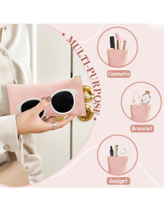 Estuche para Gafas 2 Pack Cuero Suave Negro y Rosa 2