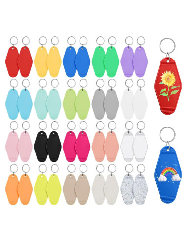 40 Llaveros de Motel Coloridos Happtkey 9x4.5 cm DIY Retro