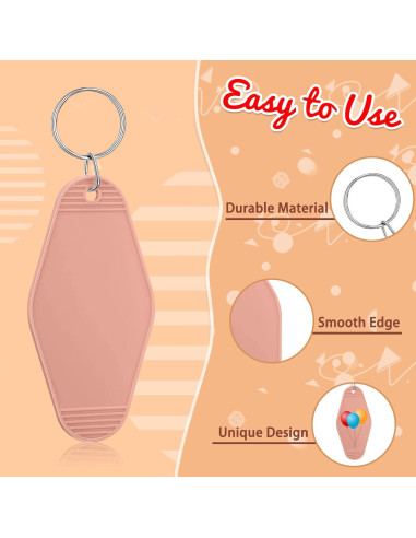 40 Llaveros de Motel Coloridos Happtkey 9x4.5 cm DIY Retro