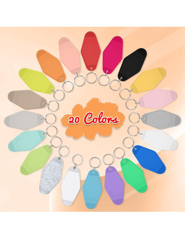 40 Llaveros de Motel Coloridos Happtkey 9x4.5 cm DIY Retro