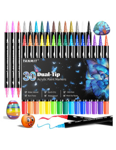 30 Marcadores Acrílicos Doble Punta TANMIT - Multicolor