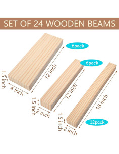 Bloques de Construcción de Espuma Leyndo 24 Pcs Madera 2