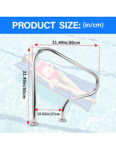 Pasamanos de Acero Inoxidable JENLER 31.5x31.5cm 150kg 2