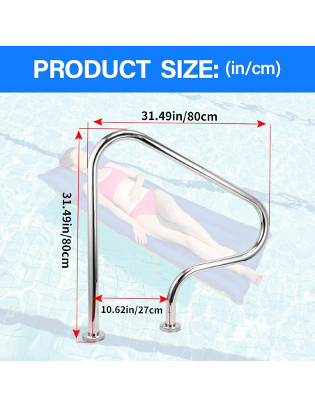 Pasamanos de Acero Inoxidable JENLER 31.5x31.5cm 150kg