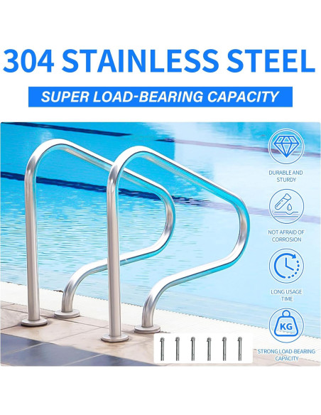 Pasamanos de Acero Inoxidable JENLER 31.5x31.5cm 150kg