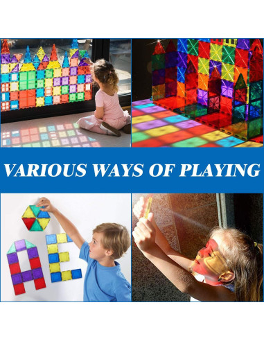 100 Bloques Magnéticos 3D NVHH para Niños 3-8 Años