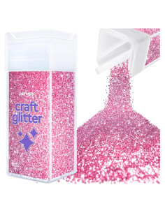 Glitter Fino Rosa Rosa Hemway 130g para Manualidades y Resina