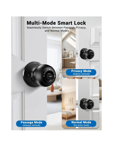 Cerradura Inteligente WREO K10mini con Teclado y Manija - Negra