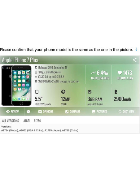 Kit Reemplazo Pantalla LCD iPhone 7 Plus Negro con Herramientas