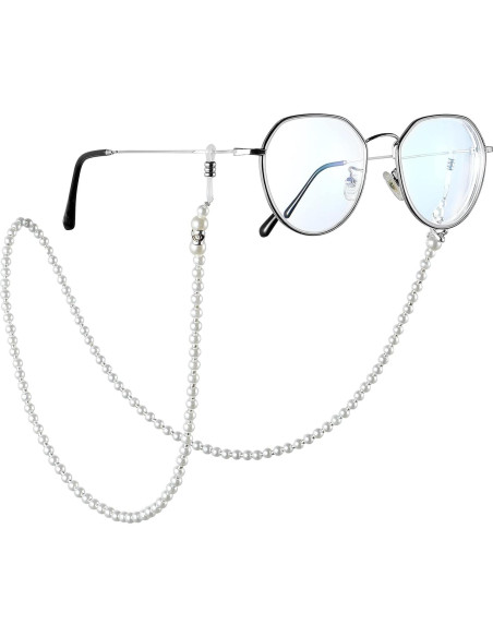 Cadena para Gafas OCR Blanca 75 cm con Cuentas de Acrílico
