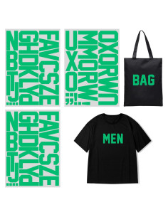 Letras de Transferencia de Calor Yiootop 3 Pulgadas Verde