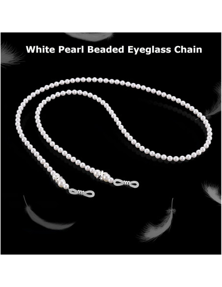 Cadena para Gafas OCR Blanca 75 cm con Cuentas de Acrílico
