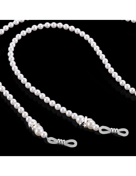Cadena para Gafas OCR Blanca 75 cm con Cuentas de Acrílico