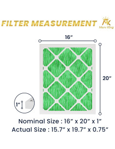 Filtro de Aire Merv King 16x20x1 MERV 13 Paquete de 4 2