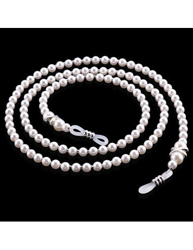 Cadena para Gafas OCR Blanca 75 cm con Cuentas de Acrílico