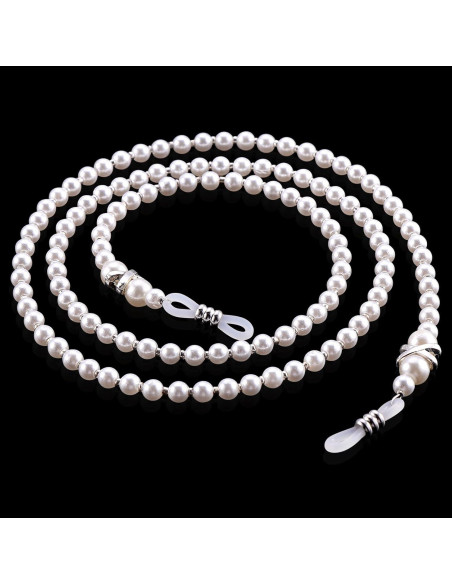 Cadena para Gafas OCR Blanca 75 cm con Cuentas de Acrílico