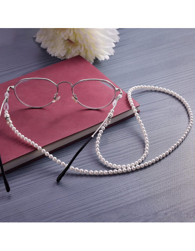 Cadena para Gafas OCR Blanca 75 cm con Cuentas de Acrílico