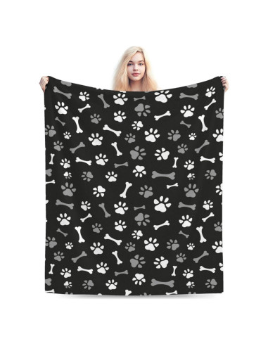 Manta Perinsto Ultra Suave 50x40" Patas y Huesos para Perros