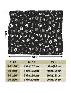 Manta Perinsto Ultra Suave 50x40" Patas y Huesos para Perros 2