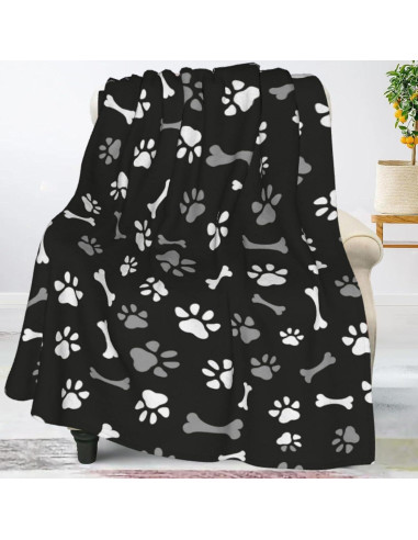 Manta Perinsto Ultra Suave 50x40" Patas y Huesos para Perros