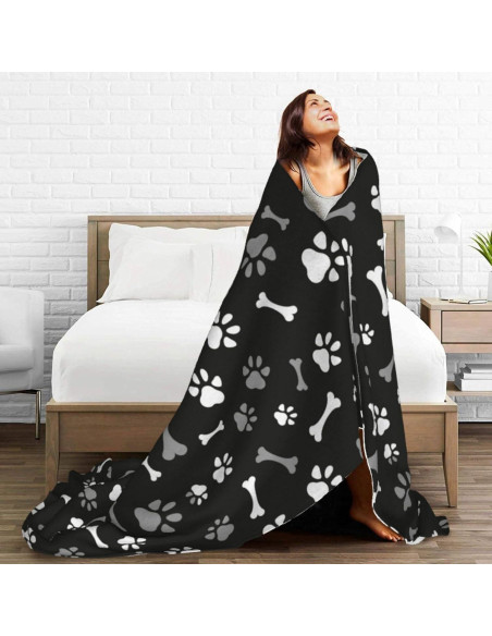 Manta Perinsto Ultra Suave 50x40" Patas y Huesos para Perros