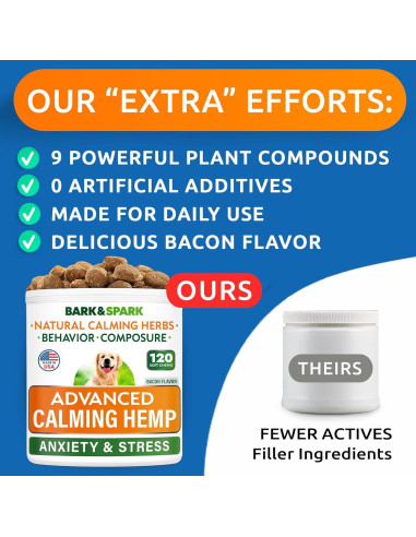 Golosinas Calmantes para Perros Bark&Spark 120ct BBQ