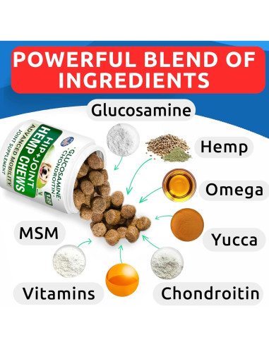 Chicles de Cánamo para Perros Bark&Spark 240Ct - Alivio Articular