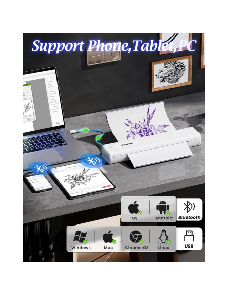Impresora de Plantillas de Tatuajes Phomemo TP83 Inalámbrica