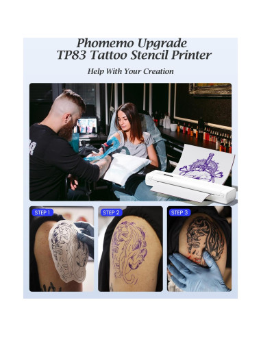 Impresora de Plantillas de Tatuajes Phomemo TP83 Inalámbrica