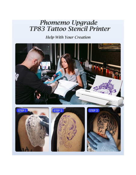 Impresora de Plantillas de Tatuajes Phomemo TP83 Inalámbrica