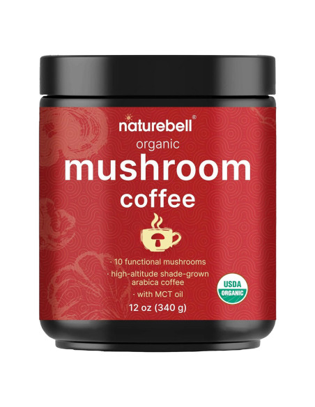 Café de Champiñones Orgánico NatureBell 340g con Aceite MCT