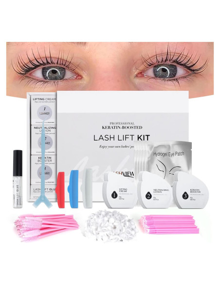 Kit Elevación de Pestañas LASHVIEW - 5 Aplicaciones, Queratina