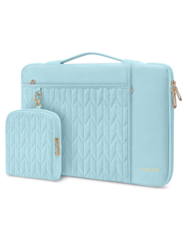 Funda para Laptop MOSISO 13.3" Azul Hielo Acolchada con Bolsillos