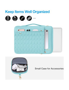 Funda para Laptop MOSISO 13.3" Azul Hielo Acolchada con Bolsillos 2